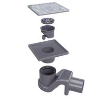 Душевой трап RGW SDR-14-11 квадрат 110*110 хром Ø 50 мм без ножек, с решеткой арт-47211411-01 — фото 2, Трапы для душа