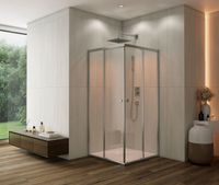 Душевой уголок  80*80*185 TN-205-J Квадрат/Хром/fabric/4 мм арт-28912588-101 — фото 2, Квадратные душевые уголки