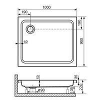 Душевой поддон прямоугольный RGW STYLE 90x100, белый, арт-16180290-11 — фото 8, Акриловые душевые поддоны