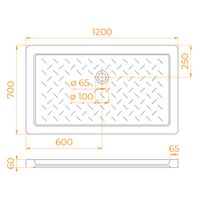 Товар: Душевой поддон 70*120*6 RGW CR-127 /Прямоуг Ø 60 мм Керамический арт-19170372-01 - фото 6 Душевой поддон 70*120*6 RGW CR-127 /Прямоуг Ø 60 мм Керамический арт-19170372-01 — фото 6, Керамические душевые поддоны
