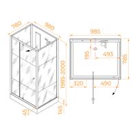Душевая кабина  80*100*200 RGW AN-207 Прямоуг./Белый/Frost Line/5 мм (3 уп.) арт-411320780-95 — фото 6, Душевые кабины
