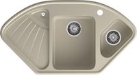 GRANFEST Мойка CORNER 1040E угловая 1,5-чаши+крыло 1039*560мм топаз арт.GF- арт-C-1040E топаз — фото 2, Кухонные мойки