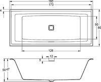 Акриловая ванна Riho Still Square 180х80 (BR0100500K00130) LED R без гидромассажа арт-B099003005 — фото 7, Акриловые ванны
