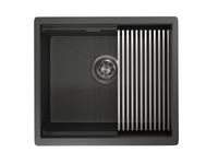 Granula-KS-, стальная кухонная мойка KITCHEN SPACE арт-5045U, ЧЕРНЫЙ МАТОВЫЙ — фото 2, Кухонные мойки