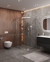 Душевой уголок CEZARES арт-MOLVENO-RH-1-110/90-C-Cr-IV — фото 2, Асимметричные душевые уголки