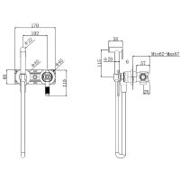 Гигиенический душ со смесителем Bronze de Luxe 1760'S Loft Хром матовый арт-3253CC — фото 2, Гигиенические души