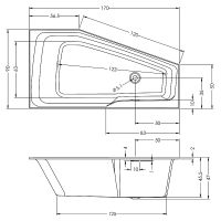 Акриловая ванна Riho Rething Space Fall 170х90 L без гидромассажа арт-B114006005 — фото 2, Акриловые ванны