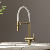 Смеситель для кухни Sancos Imola Золото брашированное Белый арт-SC4010BG — фото 6, Смесители для кухни