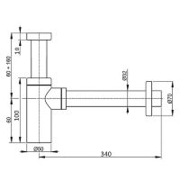 Сифон для раковины CeramaLux Черный матовый арт-С-058MB — фото 2, Сифоны для раковины