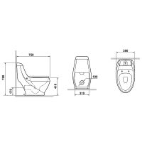 Унитаз моноблок Laguraty 2160AС с бидеткой с бачком и сиденьем Микролифт арт-2160AC — фото 4, Напольные унитазы