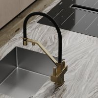 Смеситель для кухни Sancos Loro Золото брашированное Черный арт-SC4007BG — фото 5, Смесители для кухни