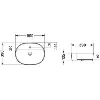Раковина Bond 50 Белая глянцевая арт-S01-500 — фото 3, Раковины накладные