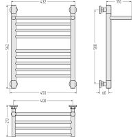 Водяной полотенцесушитель Сунержа Богема+ 500х400 с полкой Хром арт-00-0223-5040 — фото 3, Водяные полотенцесушители