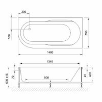 Акриловая ванна BellSan Амира 150х80 L без гидромассажа арт-4627171530035 — фото 3, Акриловые ванны