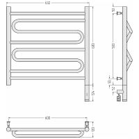 Электрический полотенцесушитель Сунержа Элегия 3.0 600x600 R Хром арт-00-5819-6060 — фото 2, Электрические полотенцесушители