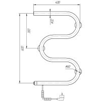 Электрический полотенцесушитель Domoterm М-образный DMT 107-32 60x40 EK L Хром арт-DMT107-3260x40EKL — фото 2, Электрические полотенцесушители