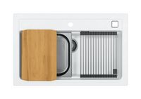 Мойка для кухни ALVEUS GRANITAL ATROX 40 ARCTIC - G11 790 X 500 1X в комплекте с сифоном 1132823, арт-1140443.0 — фото 1, Кухонные мойки