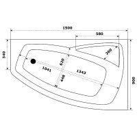 Акриловая ванна Bas Камея PRO 150x90 L без гидромассажа арт-В А0117 — фото 4, Акриловые ванны