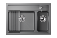 Granula-KS-, кухонная мойка, кварц арт-7302, АЛЮМИНИУМ — фото 1, Кухонные мойки