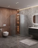 Душевой уголок CEZARES арт-MOLVENO-A-22-100+30-P-Cr — фото 2, Квадратные душевые уголки