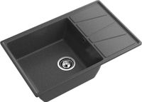 GRANFEST Мойка VERTEX 780L 1-чаша+крыл 780*500мм графит арт.GF- арт-V-780L графит — фото 1, Кухонные мойки