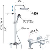 Душевая система Remer Class Line Хром арт-L34AMD25 — фото 2, Душевые стойки