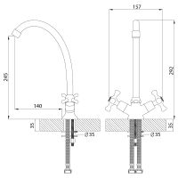 Смеситель для кухни Rossinka Хром арт-H02-71 — фото 2, Смесители для кухни