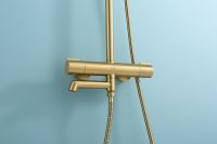 Душевая система Raglo с термостатом Золото матовое арт-R20.26.03 — фото 4, Душевые стойки