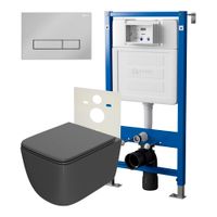 Сет: Система инсталляции Point, Клавиша хромPN44831C + Унитаз Меркурий графит PN41831GM арт-PN48022C — фото 1, Комплекты унитаз + инсталляция