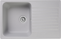 GRANFEST Мойка QUARZ 78 1-чаша+крыло 740*480мм серый арт.GF-Z- арт-78 серый — фото 1, Кухонные мойки