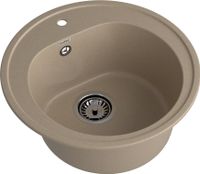 GRANFEST Мойка RONDO 510 1-чаша D-508мм песочный арт.GF- арт-R-510 песочный — фото 1, Кухонные мойки