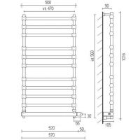 Электрический полотенцесушитель Margaroli Sole Хром арт-5644711SAB — фото 2, Электрические полотенцесушители