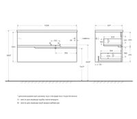 База под раковину подвесная CEZARES арт-DUET-N-1000-2C-SO-BL-R — фото 2, Тумбы под раковину