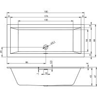 Акриловая ванна Riho Rething Cubic Fall 190х80 без гидромассажа арт-B108013005 — фото 2, Акриловые ванны