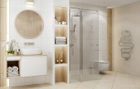 Душевой уголок Ambassador Nord 100х100 профиль Хром стекло прозрачное арт-13011106 — фото 9, Квадратные душевые уголки