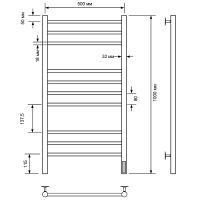 Электрический полотенцесушитель Comfysan Luce EC-10 100x50 Хром арт-013516 — фото 2, Электрические полотенцесушители