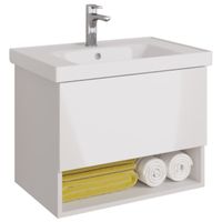 Тумба PERFECTO, 70 см, подвесная, 1 ящик, push-to-open, белый глянец арт-99.0807 — фото 7, Тумбы под раковину