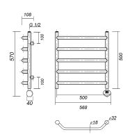Электрический полотенцесушитель Domoterm Лаура П5 500x500 ER Хром арт-ЛаураП5500x500ER — фото 2, Электрические полотенцесушители