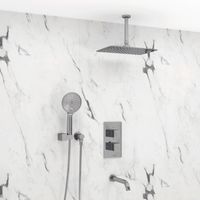 Встраиваемый комплект для ванны с верхней душевой насадкой, лейкой и изливом арт-A171568 Thermo — фото 2, Встраиваемые душевые комплекты