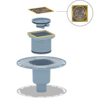Душевой трап Bronze de Luxe Дракон с решеткой Бронза арт-21986-5902 — фото 3, Трапы для душа