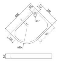 Акриловый поддон для душа Gemy 120х80 ST18 R Белый арт-ST18R — фото 2, Акриловые душевые поддоны