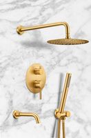 Товар: Душевая система Milacio Ultra Брашированное золото арт-MCU.150.GD - фото 6 Душевая система Milacio Ultra Брашированное золото арт-MCU.150.GD — фото 6, Встраиваемые душевые комплекты