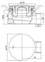 Сифон для душевых поддонов с гидрозатвором универсальный CEZARES арт-CZR-01-90 — фото 3, Сифоны для поддонов
