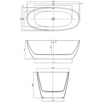 Акриловая ванна Azario Darwin 170х75 без гидромассажа арт-DAR17075 — фото 2, Акриловые ванны