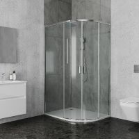 Душевой уголок Ambassador Queen 120х80 профиль Хром стекло прозрачное арт-11011103L — фото 1, Асимметричные душевые уголки