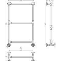 Водяной полотенцесушитель Сунержа Ренессанс 1304 860х500 Хром арт-00-0280-8650 — фото 3, Водяные полотенцесушители