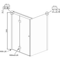 Душевой уголок Ambassador Diamond 90х90 профиль Хром стекло прозрачное арт-12011105L — фото 2, Квадратные душевые уголки