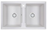 Granula- (БЕЛЫЙ), кухонная мойка, кварц арт-8101, АРКТИК — фото 1, Кухонные мойки