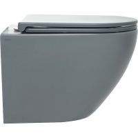 Унитаз AQUAme подвесной Серый с сиденьем Микролифт арт-AQM2002MGR — фото 3, Подвесные унитазы