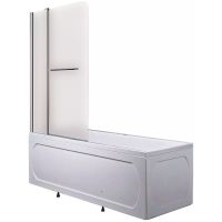 Шторка на ванну 1MarKa 85x150 профиль Хром стекло матовое арт-P-05Mis — фото 1, Шторки для ванной распашные